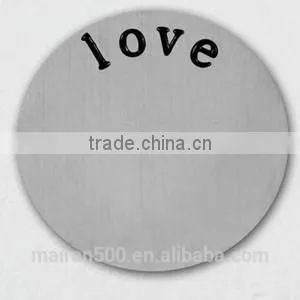 B8 316L Stainless Steel Assceories Charms Initial Disc Floating Locket Love Plates thumbnail-1