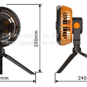 Cross-border Hot Camping Fan Light Tent Wall Hanging Electric Fan Portable USB Charging Small Fan Outdoor Camping Fan（Wechat:13510231336） thumbnail-1