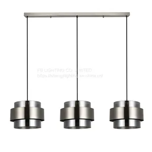 Modern Glass Hanging Lamp Restaurant Coffee Bar Suspension Lighting Fixture SATIN NICKEL Iron SMOKING Glass Shade Creative Pendant Light Chandelier thumbnail-3