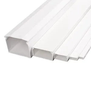 Solid PVC Trunking Solid Wall Wiring Ducts 100X50 Wall Raceway Trunking Electrical Products Channel Cable Management System thumbnail-3