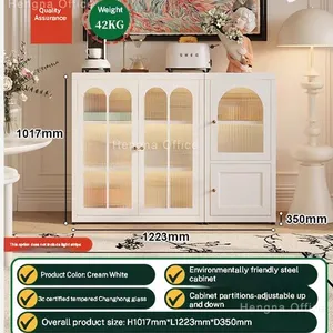 Single Door Slim Metal Storage Cabinet SD-S283 Arched Clear Glass - Aesthetic Display for Collectibles/Pop Mart | L423W350H1017mm for Small Apartment thumbnail-2