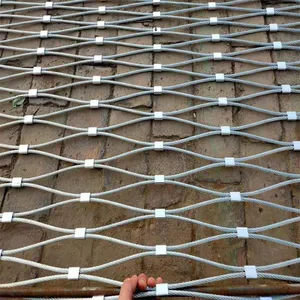 Diamond Pattern SS316 Stainless Steel Wire Rope Mesh for Flexible Safety Netting thumbnail-1