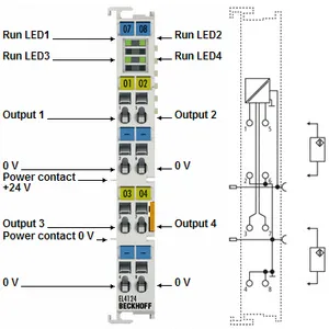 BECKHOFF EL4124 EtherCAT Terminal 4-Channel Analog Output Module ±10V 16-Bit High Precision Industrial Automation thumbnail-2