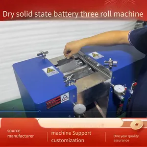 Internal Heating Electric Horizontal Three-roller Pair-roller Machine, Differential Roller Press for Solid-state Dry Battery Material Preparation in the Laboratory thumbnail-2