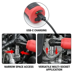 Rechargeable Cordless Electric Ratchet Wrench Kit, Lithium‑ion Handheld Power Ratchet Wrench Set for Auto Repair & Machinery Maintenance thumbnail-2