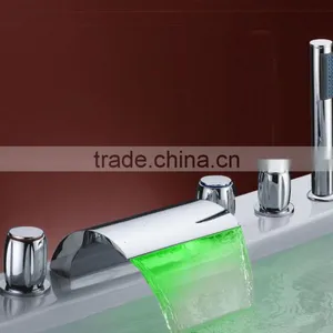 LD005 Waterfall LED Bath Mixer Tap Bathroom Faucets thumbnail-2