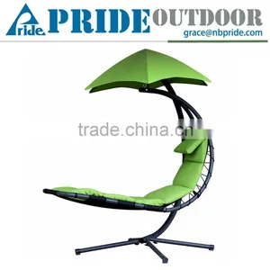 Colorful Outdoor Leisure Patio Arc Stand And Canopy Adult Hanging Single Seat Chair Swing thumbnail-1
