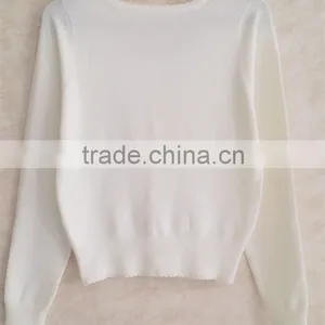 Pure Color Long Sleeve Teenager Knitting Wear White Lace Falbala Neckline Sweater Cardigan thumbnail-2