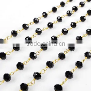 $4/meter by Trade Assurance- Cheap Natural Black Agate Stone Beaded Chains for Necklace Jewelry DIY thumbnail-1