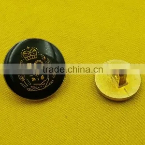 Black Enamelled Metal Shank Button For Dress --- MJ3689 thumbnail-4