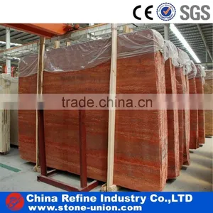 High Quality Red Travertine Slab for Sale thumbnail-1