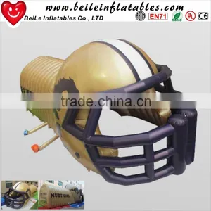 2016 Giant Custom Golden Inflatable Football Entrance Helmet Tunnel thumbnail-1