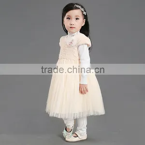 Wholesale Best-selling Short Sleeve Fur Winter Party Dress for Girls 4-12y thumbnail-2