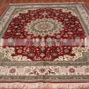 Carpet Flooring Natural Colour Hand Knotted Handmade Persian Silk Rug Persian Handmade Silk Carpets for Home Hotel Villa thumbnail-1