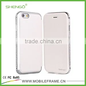Wholesale Diamond PU Leather Flip Case for IPhone 6 thumbnail-3