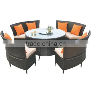 Hot Sale Outdoor Synthetic Resin Round 4,5,6,8,10,12 Seat Table Chairs Sofa Set Poly Rattan Garden Furniture Quality Choice thumbnail-1