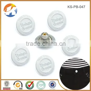 Custom White Embossed Logo Metal Alloy Jeans Button thumbnail-5