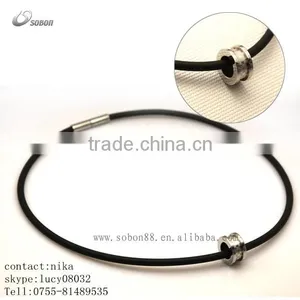 Facebook Health Element Pendant Silicone Energy Necklace, Titanium Germanium Negative Ion Necklace Made in China thumbnail-1