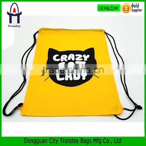 420D Custom Drawstring Backpack With Cute Monster Printing Beach Bag thumbnail-1