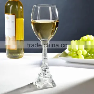 Eiffle Tower Stem Leadfree Customized Size Clear Transparent High Quality Wine Glass Set Decor thumbnail-1