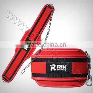 Neoprene Dipping Belt Red Neoprene, Black Webbing, Heavy Duty Metal Chain thumbnail-1
