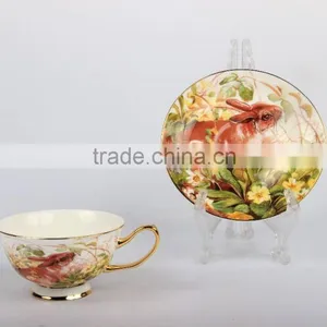 200ML Personalized Fine Bone China Porcelain Tea Coffee Cup and Saucer Sets thumbnail-5