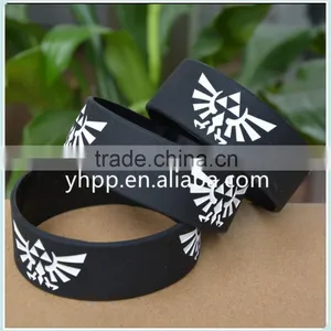 Custom Design The Legend Of Zelda Silicone Wristband Bracelet, Logo Debossed With Colour Adult thumbnail-3