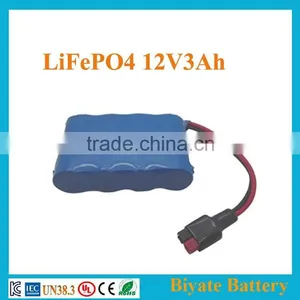 Hot Selling Rechargeable 12v3Ah LiFePO4 Battery Pack With PCM Protection for Toy thumbnail-1