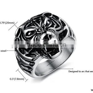 Big Lion Head Men's Ring Indian Head Ring thumbnail-3