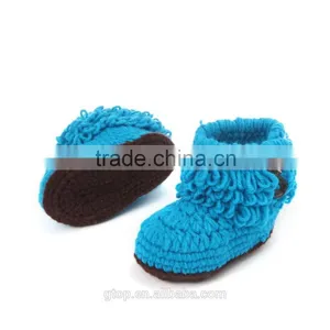 Baby Handmade Crochet Boots Shoes Supplier for 1-10 Months Old B-0004 thumbnail-1