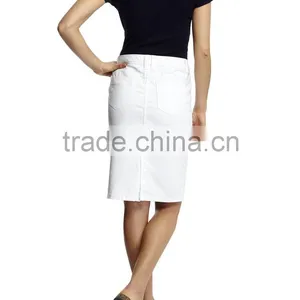 2015 Latest Women Fashion White Demin Skirt thumbnail-3