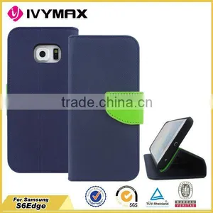 Hot Selling High Quality for Samsung s6 Edge Flip pu Leather Cover Case thumbnail-3
