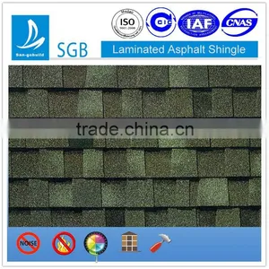 Shadow Green Color Double-layer Asphalt Shingle for House Roofing thumbnail-1