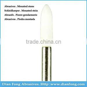 W-16 HP Shank Bullet Shaped Aluminum Oxide Maded Fine Grit White Mounted Stone Alloys Grinding thumbnail-1