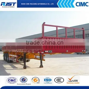 3 Axles 40 Tons Flatbed Side Wall Bulk Cargo Trailer thumbnail-1