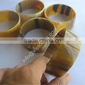 Water Buffalo Horn Bangle, Horn Cuff, Horn Bracelet. Brown Color With Squared Edge thumbnail-1