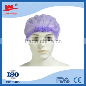 Colorful Disposable Round Cap Medical Surgical Non Woven Head Cover Cap thumbnail-2