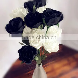 Handmade Paper Rose, Funeral Decoration Flower, Black Rose thumbnail-1