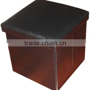 Stronger!! Brown PU Leather Foldable Storage Stool thumbnail-1