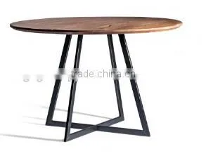 Round Wooden Coffee Table, Dining Room Solid Wood Table thumbnail-1