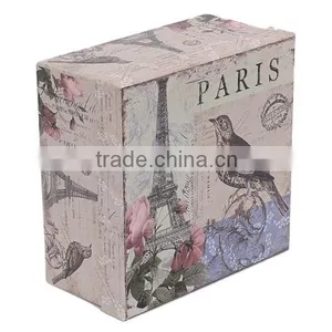 Antique Paris Tower And Flower Paper Gift Box thumbnail-3