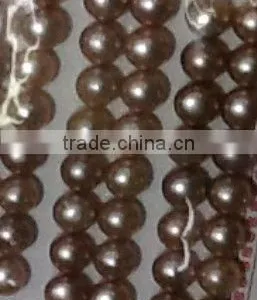 10mm Purple Round Flat Half Hole Pearl thumbnail-1
