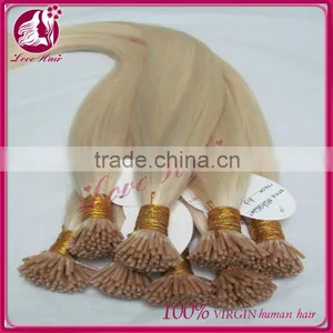 European Hair I-tip Keratin Hair Extension 22" 613# Top Quality thumbnail-1