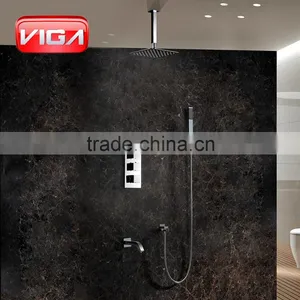 Wall Mounted Bathroom Thermostatic Waterfall Rain Shower Mixer thumbnail-5