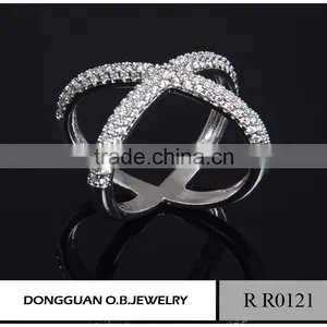 Jewelry White Rhodium Ring, Ladies New Design White Gold Finger Ring thumbnail-1