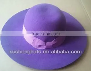100%wool Floppy Hat With Chain, Big Brim Hat for Ladies thumbnail-1