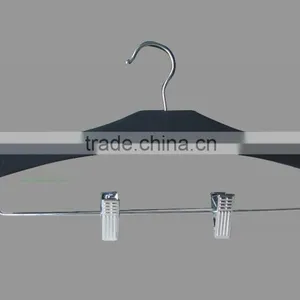 Black Rubber Clip Hanger With Soft Finshing for Pants/skit/coats With Silver Clips and Hooks thumbnail-1