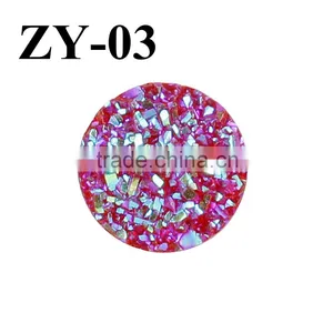 Druzy /Drusy Resin Dome Seals Cabochon Round Rose Red12mm thumbnail-1