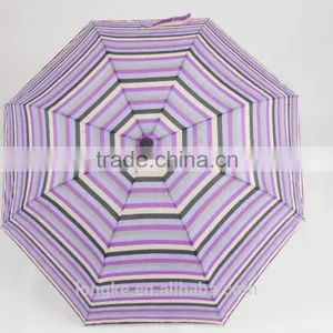 Striped Design Folding Umbrella 2 Fold Striped Patio Umbrellas thumbnail-1