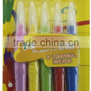 Kids Fine Tip no Toxic Paint Brush Pen 5PK Blister Card Set thumbnail-1